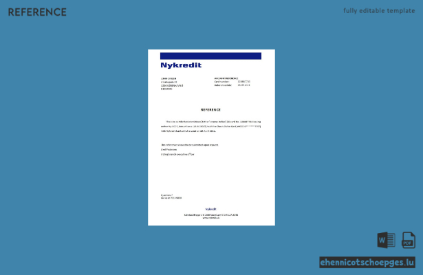 Referenzmustervorschau für den Nykredit-Abschluss in Dänemark